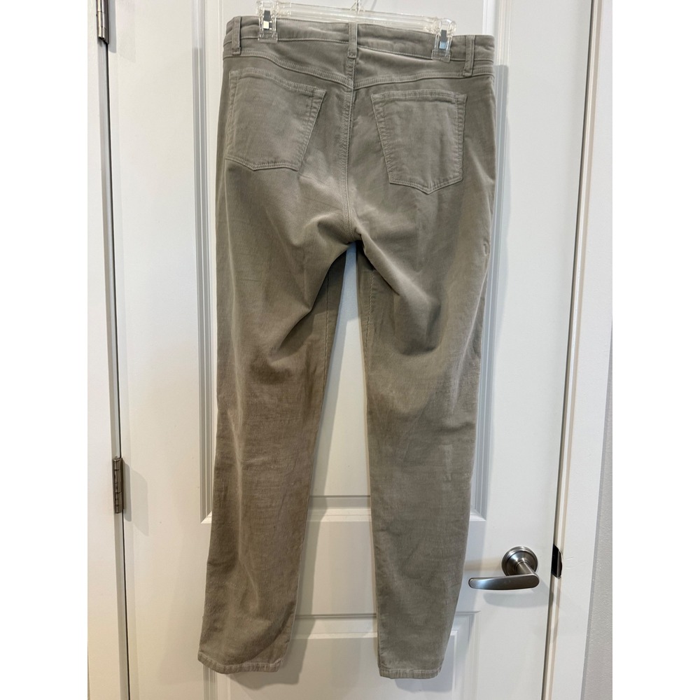 Fabrizio Gianni Womens Corduroy Slim Leg Pants Taupe Grey Size 10 Made‎ in USA